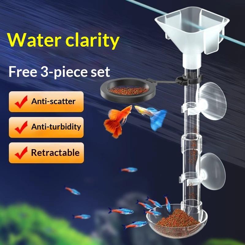Planted Aquarium Youtube - พร้อมถ้วยดูดป้องกันอาหารกระจายสำหรับพืชน้ำ ท่อป้อนอาหารปลาแบบยืดหดได้ ท่อป้อนอาหารอะคริลิกปรับได้สำหรับตู้ปลา