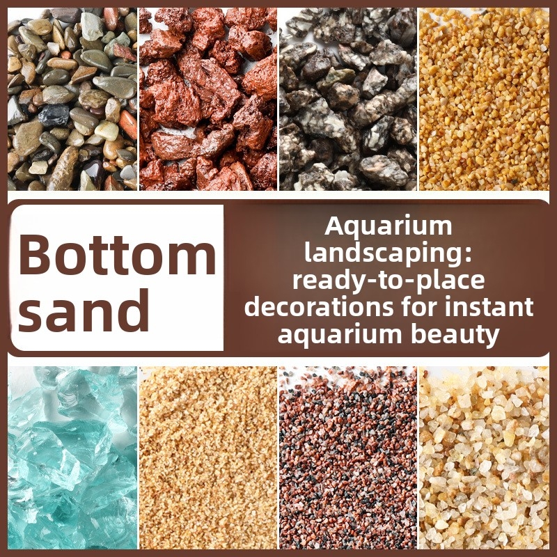 Aquarium Sand White - ทรายแก้วสีสำหรับตู้ปลา – กรวดตกแต่งสีฟ้าขาว, วัสดุรองพื้นตู้ปลา, หินจัดสวนน้ำสีสดใส