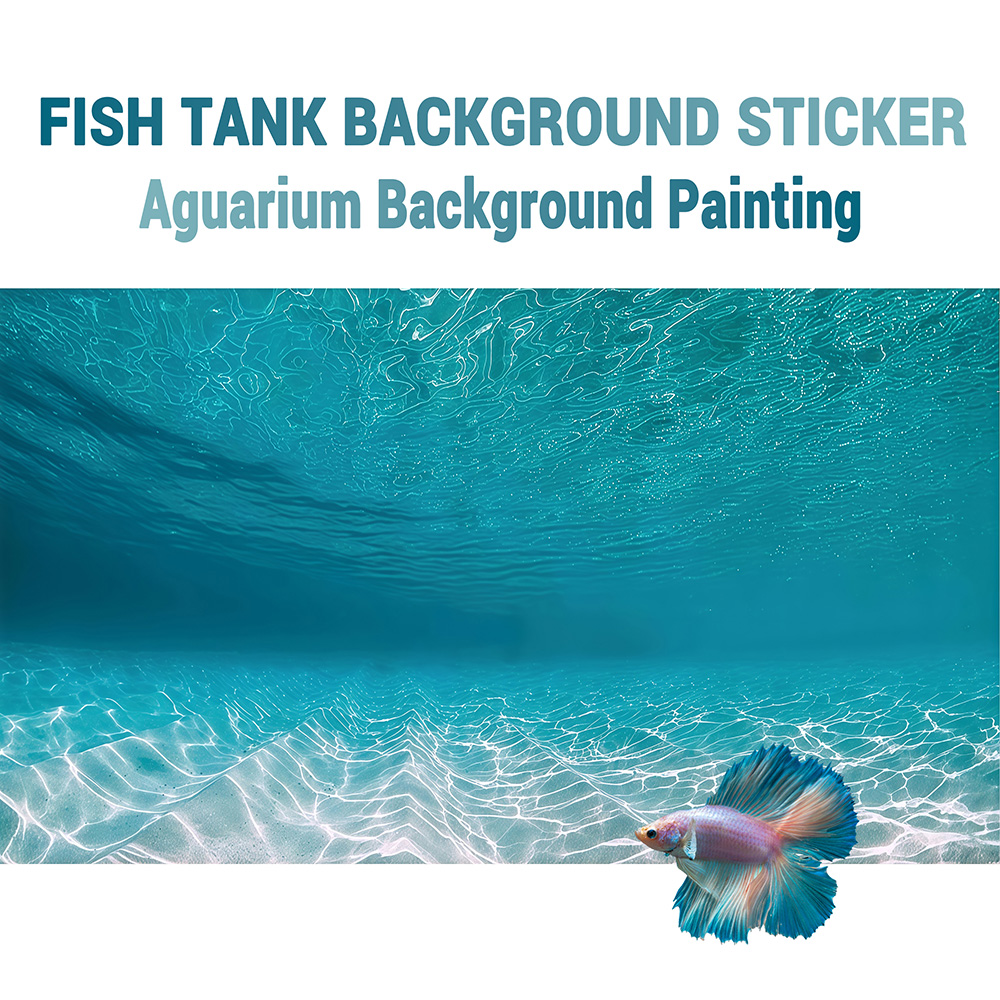 Aquarium Sand White - ทรายสีขาวสดใส ภาพวาดพื้นหลังตู้ปลา สติกเกอร์ตู้ปลา สติกเกอร์ตู้สัตว์เลื้อยคลาน HD แบบมีกาวในตัว