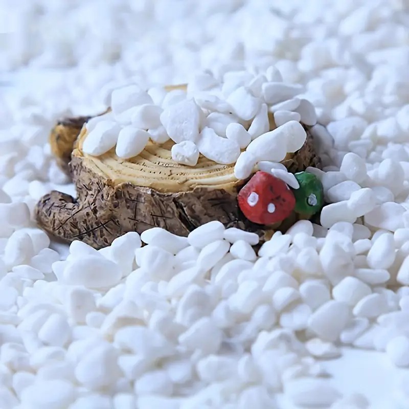 Aquarium Sand White - 500g/1.1LB ตกแต่งสีขาว Pebble หินสําหรับ Aquarium,ขัดธรรมชาติ River,