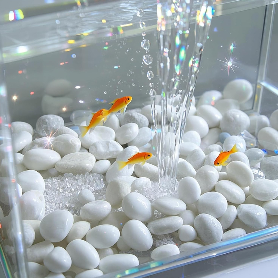 หินแม่น้ำธรรมชาติขัดเงาสีขาว 4 - Aquarium Sand White บทวิจารณ์และราคา