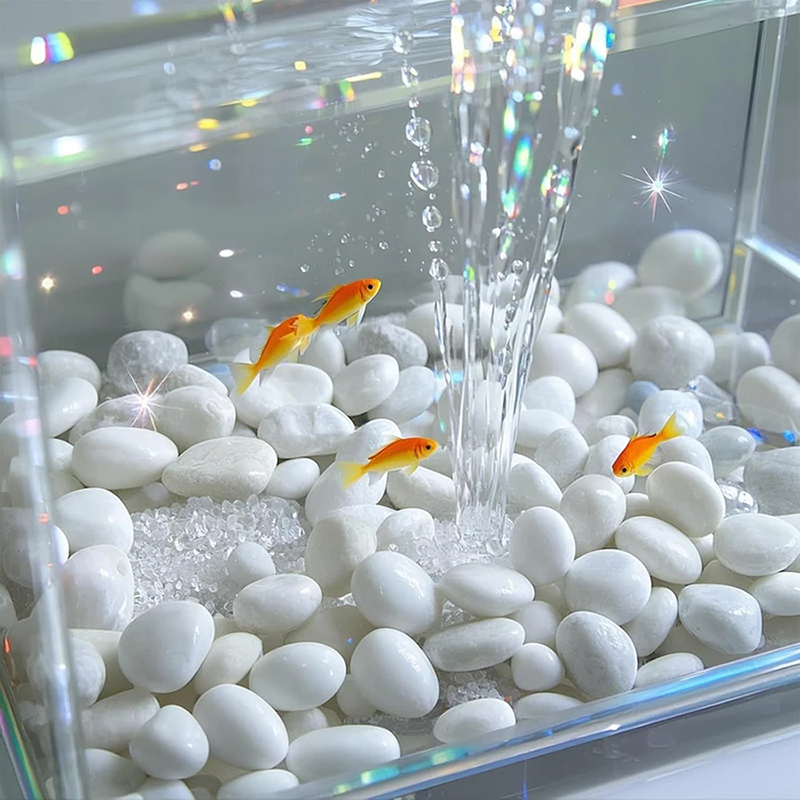 หินแม่น้ำขัดเงาสีขาวธรรมชาติ 2 - Aquarium Sand White บทวิจารณ์และราคา